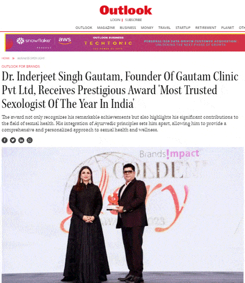 Gautam Ayurveda, Recognized as India's Top Sexual Health Clinic
